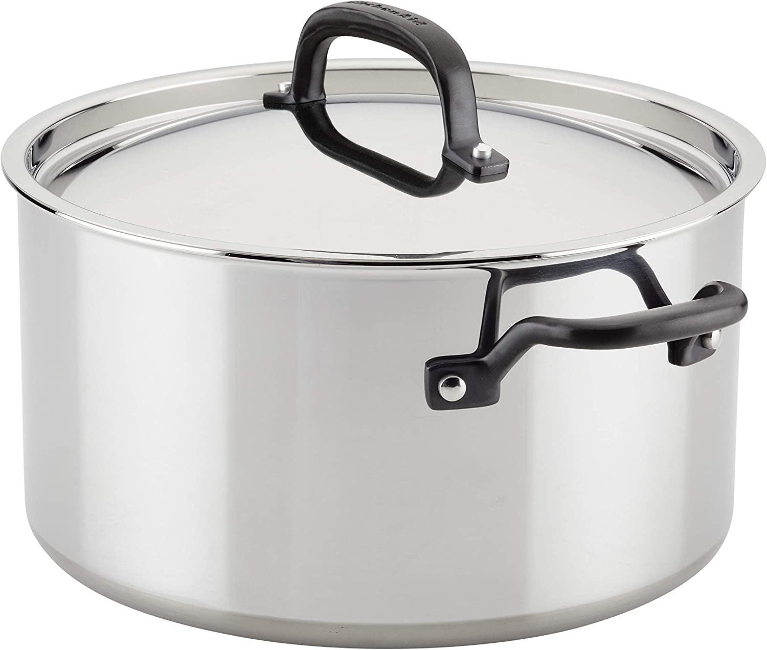 5-Ply Clad Stainless Steel Cookware Pots and Pans Set, 10 Piece, Polished Stainless