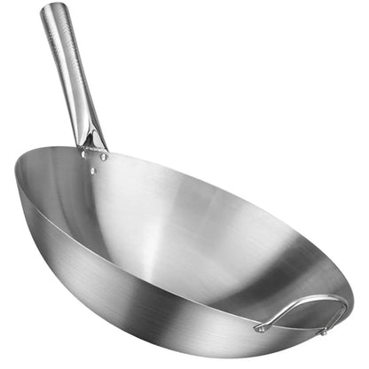 Stainless Steel Frying Pan Household Kitchen Wok Pan for Home Restaurant