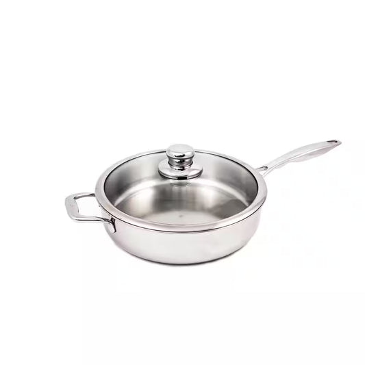 Stainless Steel 11 In. (4.2 Qt) Saute Pan Premium Clad Induction Includes Lid