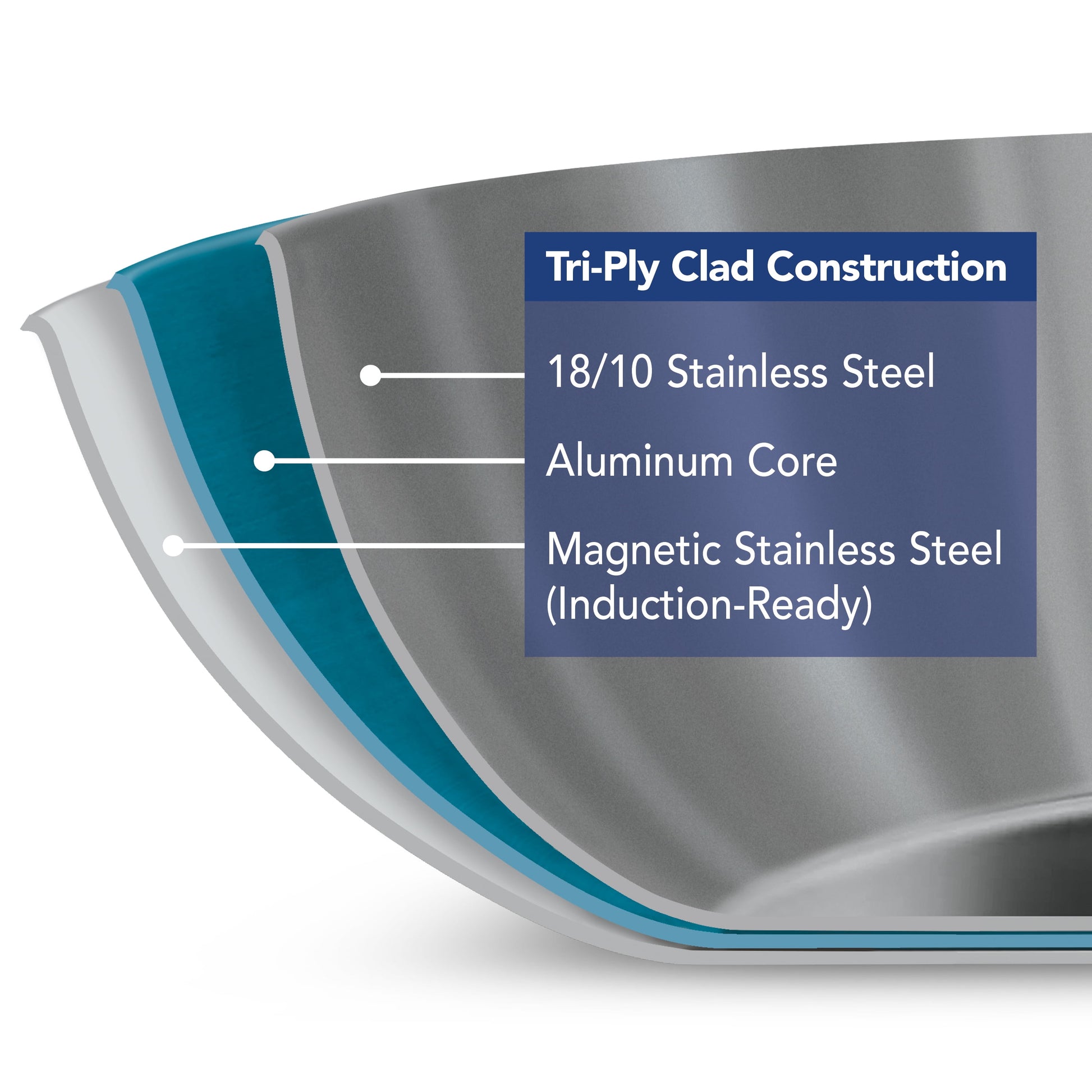 Tri-Ply Clad 10 in Stainless Steel Fry Pan