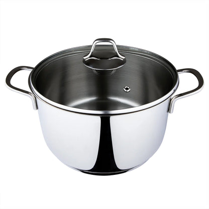 Serenk Modernist Stainless Steel Stock Pot, 24 Cm