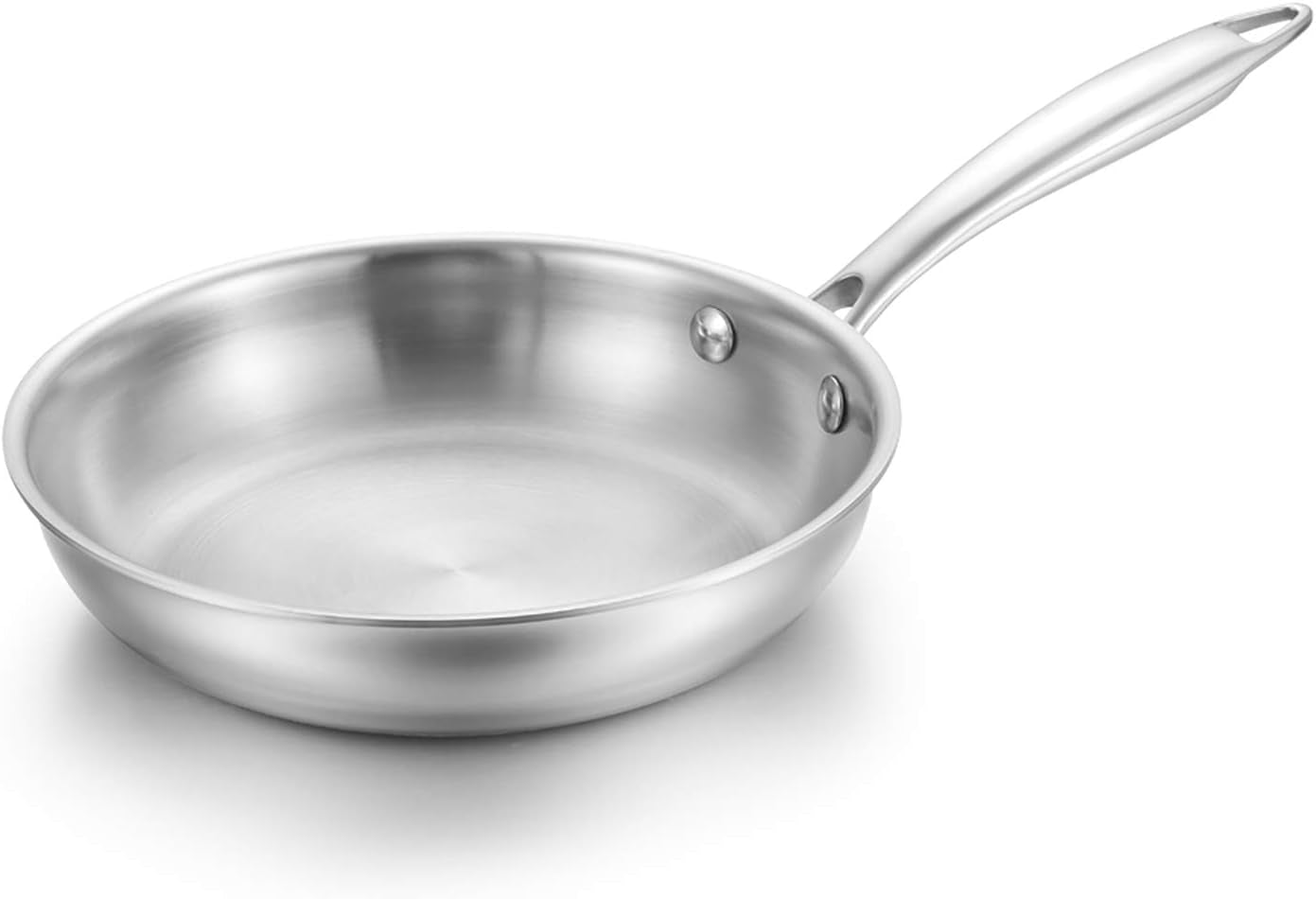 8'' Classtic Stainless Steel Fry Pan Open Skillet