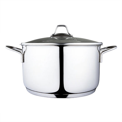 Serenk Modernist Stainless Steel Stock Pot, 24 Cm