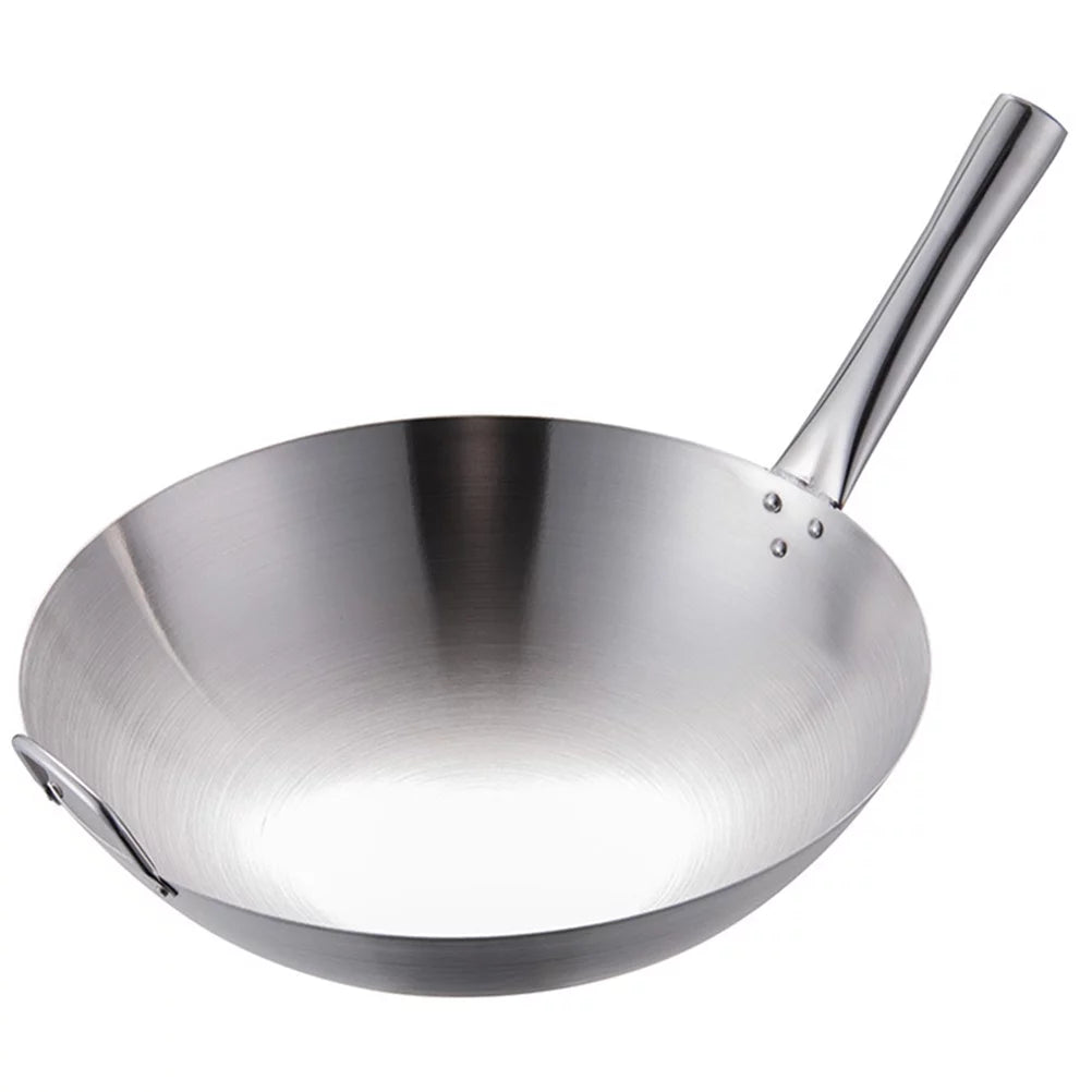 Stainless Steel Frying Pan Household Kitchen Wok Pan for Home Restaurant