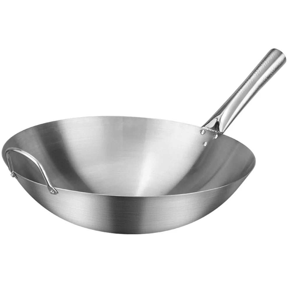 Stainless Steel Frying Pan Household Kitchen Wok Pan for Home Restaurant