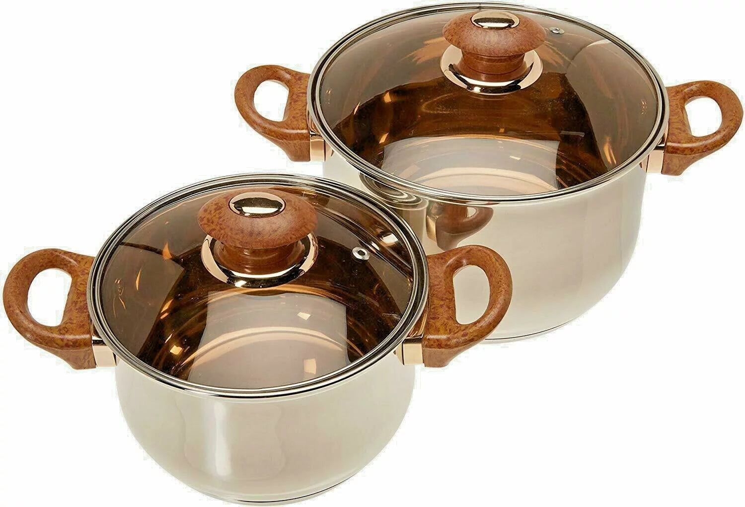 Silver 12 Piece Stainless Steel Cookware Set Pots Frying Pan Set