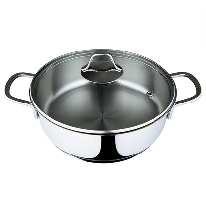 Serenk Modernist Stainless Steel Saute Pan, 24 Cm